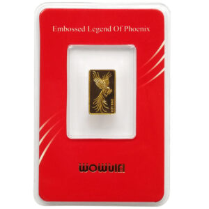 پلاک نقش برجسته شمش ۲۴ عیار طرح سیمرغ ۰,۱۰۰ گرم