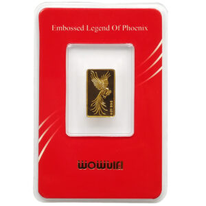 پلاک نقش برجسته شمش ۲۴ عیار طرح سیمرغ ۰,۱۵۰ گرم