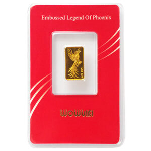 پلاک نقش برجسته شمش ۲۴ عیار طرح سیمرغ ۰,05۰ گرم