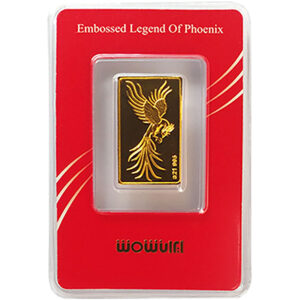 پلاک نقش برجسته شمش ۲۴ عیار طرح سیمرغ ۱ گرم