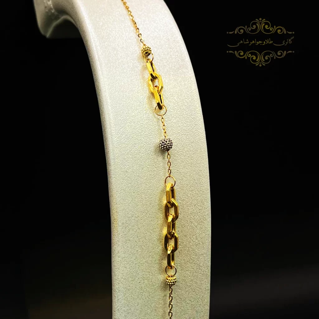 خرید دستبند تک رج البرنادو و کارتیر طلا