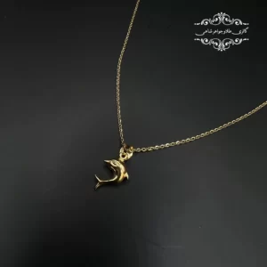 زنجیر و مدال دخترانه دلفین طلا